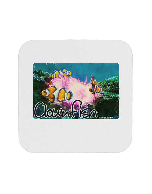 Clownfish Watercolor Text Coaster-Coasters-TooLoud-White-Davson Sales