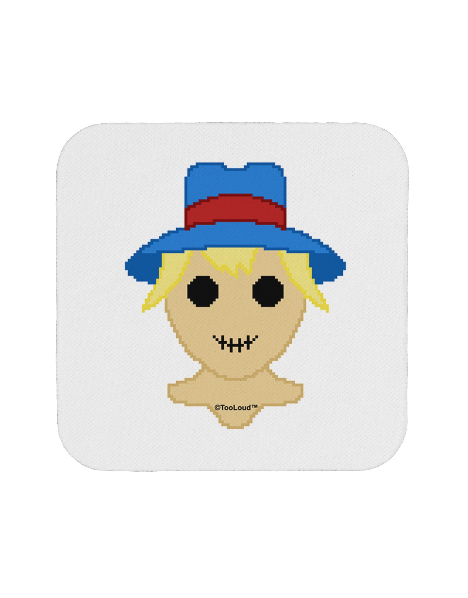 Cute Pixel Scarecrow Coaster-Coasters-TooLoud-White-Davson Sales