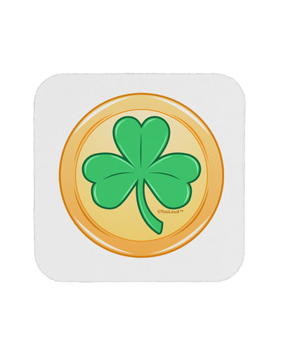 Shamrock Button Vector Design Coaster by TooLoud-Coasters-TooLoud-White-Davson Sales