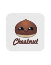 Cute Chestnut Design - Christmas Text Coaster-Coasters-TooLoud-White-Davson Sales