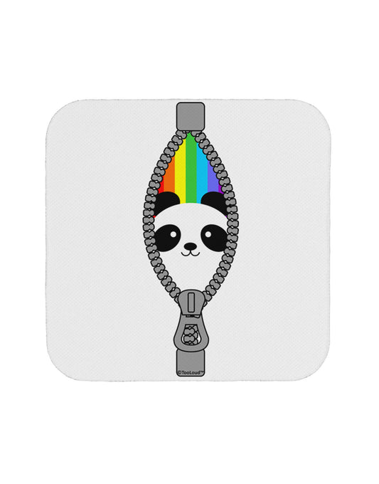 Rainbow Panda Peeking Out of Zipper Coaster by TooLoud-Coasters-TooLoud-White-Davson Sales