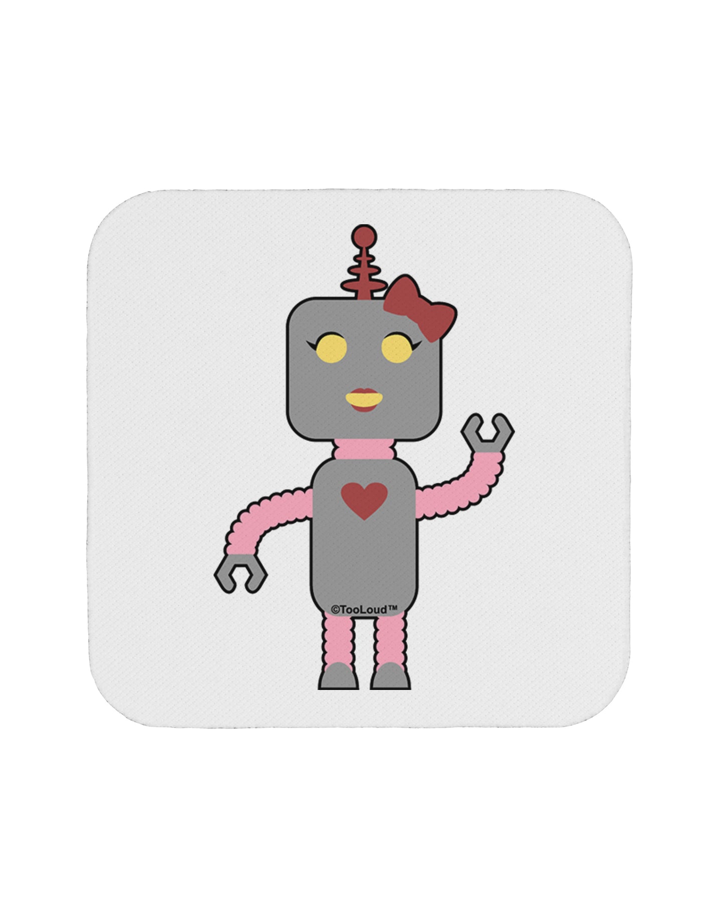 Cute Robot Female Coaster by TooLoud-Coasters-TooLoud-1-Davson Sales