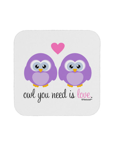 Owl You Need Is Love - Purple Owls Coaster by TooLoud-Coasters-TooLoud-White-Davson Sales