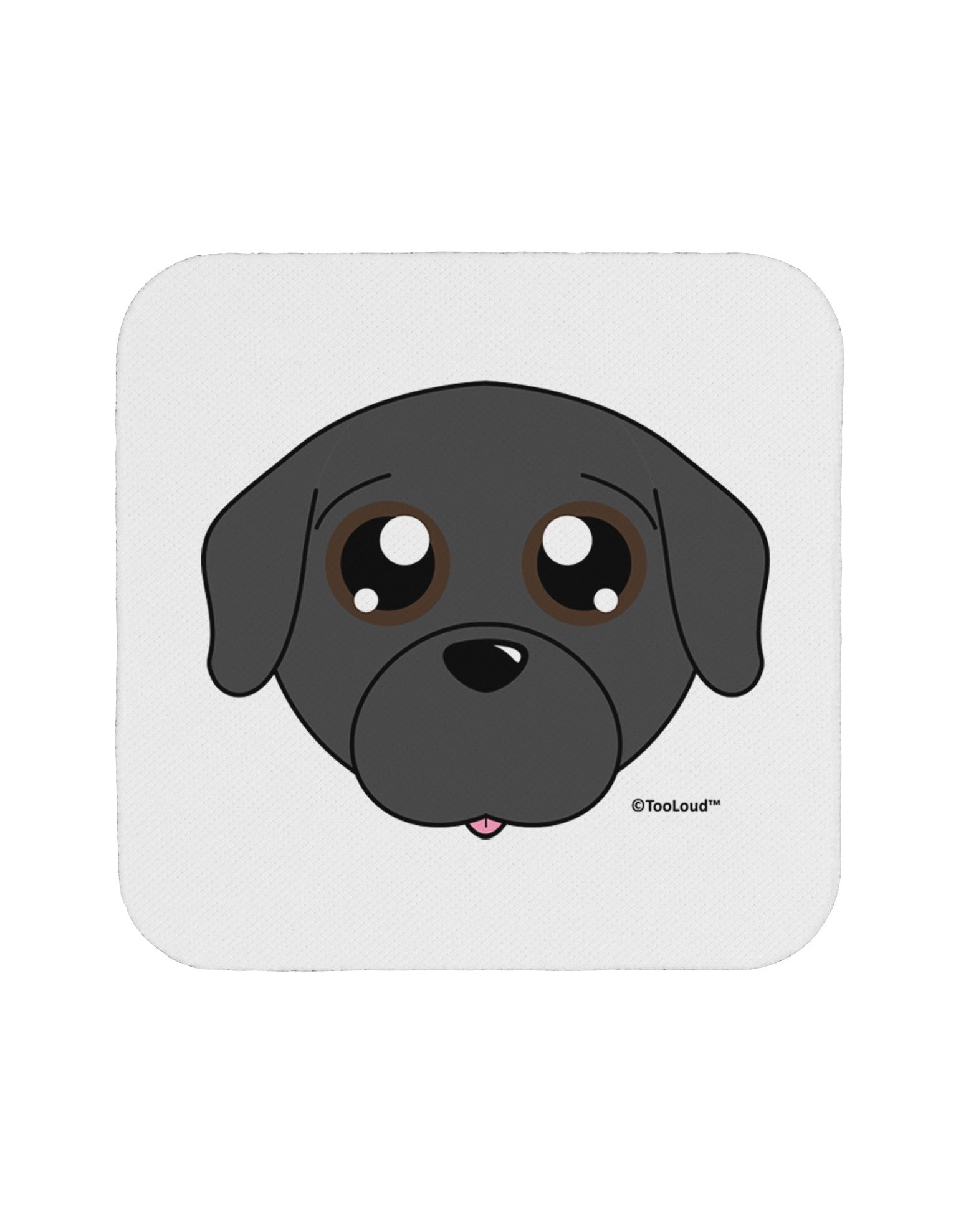 Cute Pug Dog - Black Coaster by TooLoud-Coasters-TooLoud-White-Davson Sales