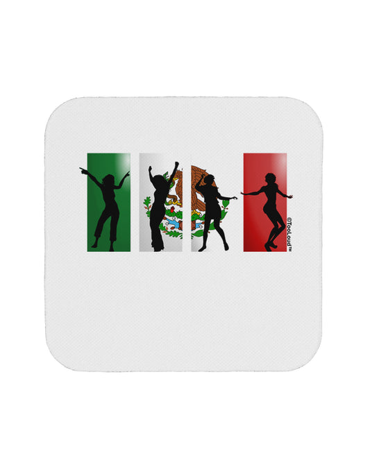 Mexican Flag - Dancing Silhouettes Coaster by TooLoud-Coasters-TooLoud-White-Davson Sales