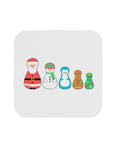 Cute Christmas Matryoshka Nesting Dolls Coaster-Coasters-TooLoud-White-Davson Sales