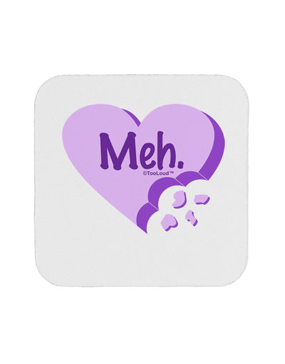 Meh Candy Heart Purple - Valentines Day Coaster by TooLoud-Coasters-TooLoud-White-Davson Sales