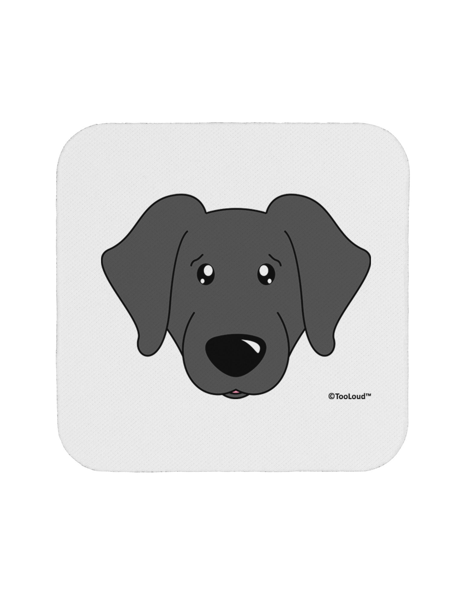 Cute Black Labrador Retriever Dog Coaster by TooLoud-Coasters-TooLoud-White-Davson Sales