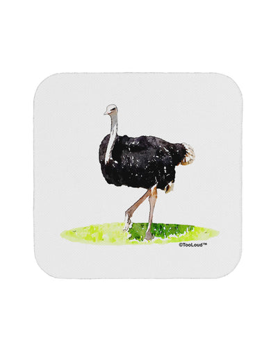 Ostrich Watercolor Coaster-Coasters-TooLoud-White-Davson Sales