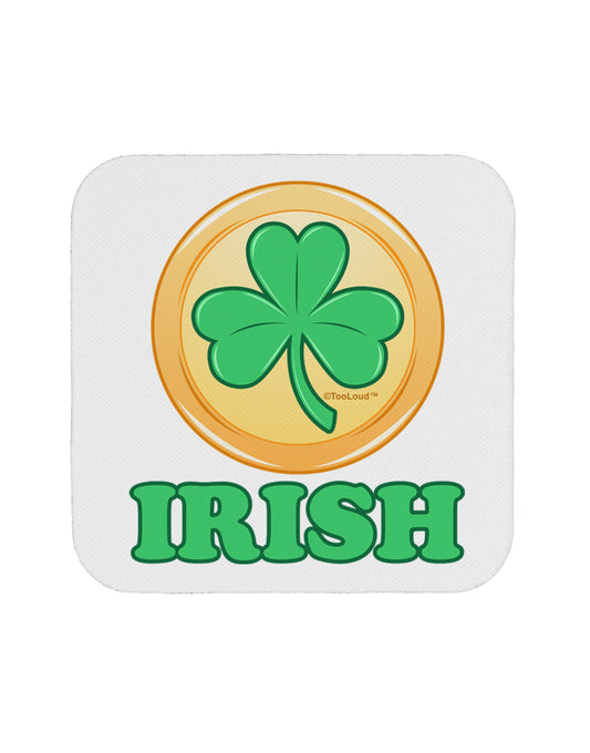 Shamrock Button - Irish Coaster by TooLoud-Coasters-TooLoud-White-Davson Sales