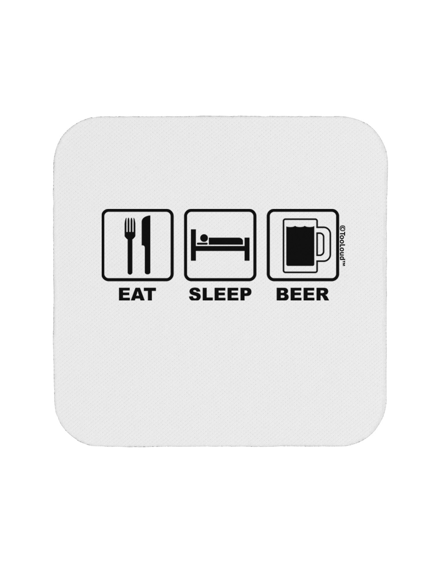 Eat Sleep Beer Design Coaster by TooLoud-Coasters-TooLoud-White-Davson Sales