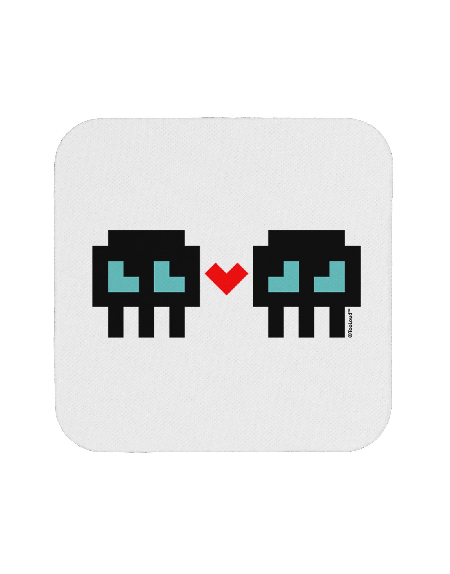 8-Bit Skull Love - Boy and Boy Coaster-Coasters-TooLoud-White-Davson Sales