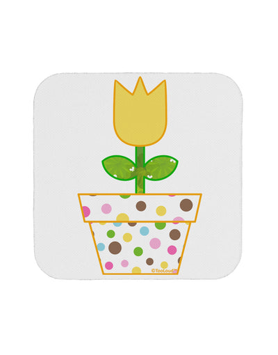 Easter Tulip Design - Yellow Coaster by TooLoud-Coasters-TooLoud-White-Davson Sales