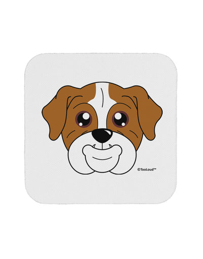 Cute Bulldog - Red Coaster by TooLoud-Coasters-TooLoud-White-Davson Sales