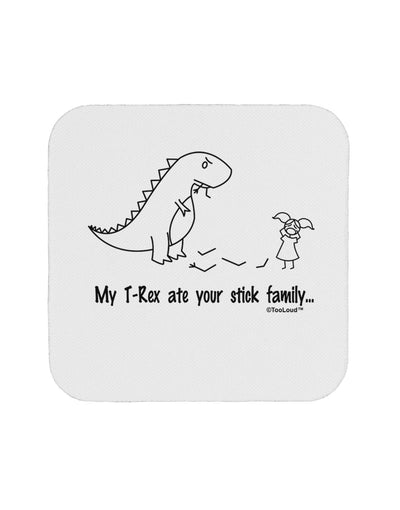 My T-Rex Ate Your Stick Family - Line Coaster by TooLoud-Coasters-TooLoud-White-Davson Sales