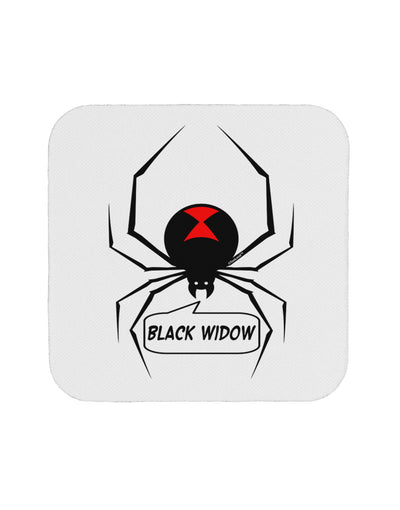 Black Widow Spider Design - Text Coaster-Coasters-TooLoud-White-Davson Sales