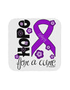 Hope for a Cure - Purple Ribbon Epilepsy - Flowers Coaster-Coasters-TooLoud-White-Davson Sales