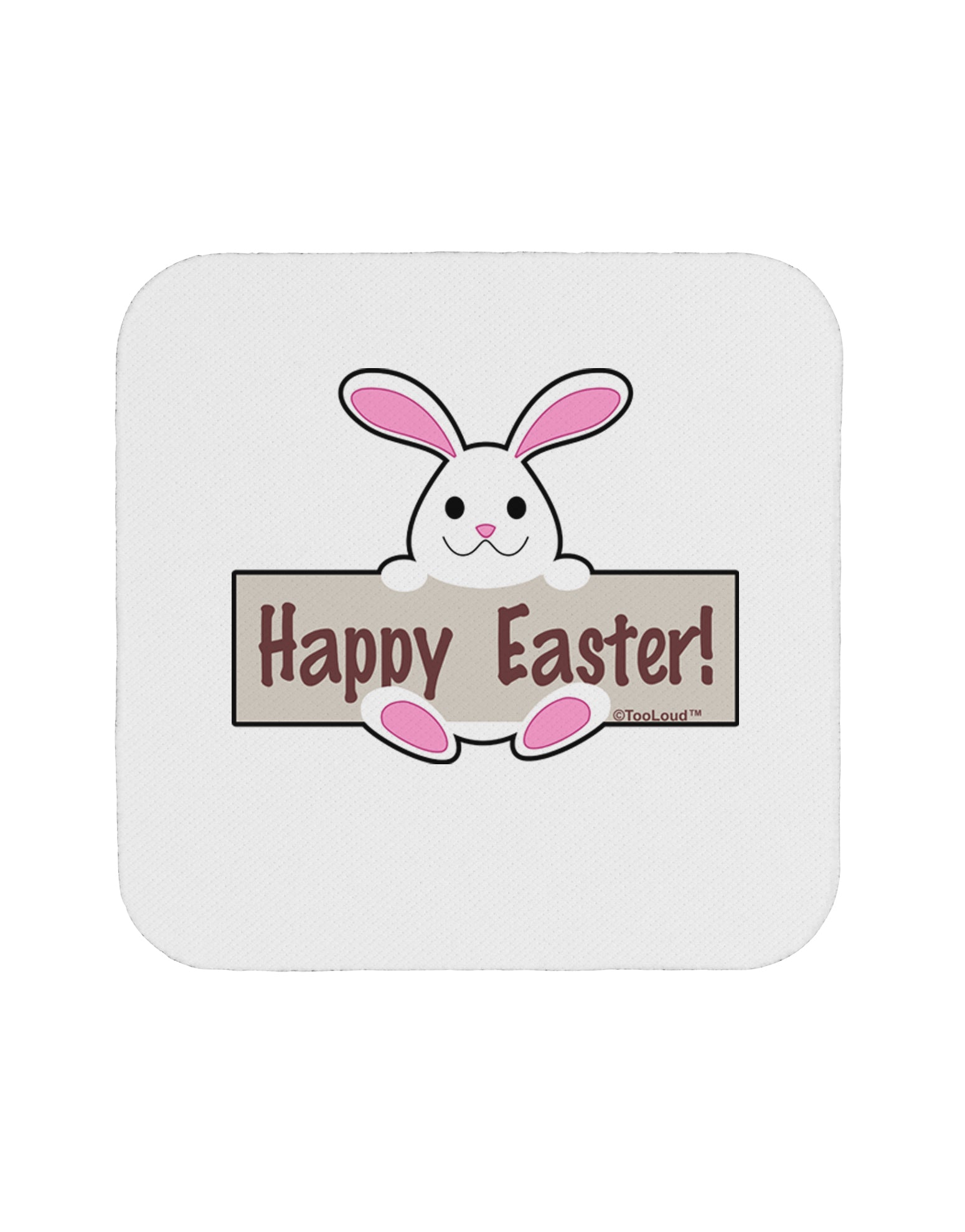 Cute Bunny - Happy Easter Coaster by TooLoud-Coasters-TooLoud-White-Davson Sales