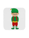 Cute Christmas Elf Boy Coaster-Coasters-TooLoud-White-Davson Sales