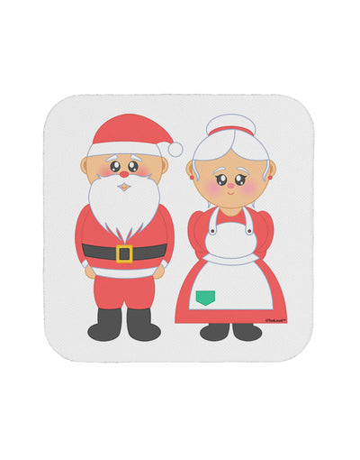 Cute Mr and Mrs Santa Claus Couple Christmas Coaster-Coasters-TooLoud-White-Davson Sales