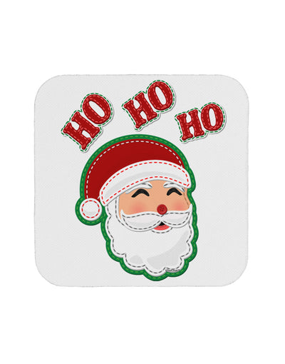 Ho Ho Ho Santa Claus Face Faux Applique Coaster-Coasters-TooLoud-White-Davson Sales