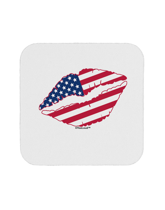 American Flag Lipstick Coaster by TooLoud-Coasters-TooLoud-White-Davson Sales