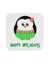 Happy Huladays Christmas Penguin - Red and Green Coaster-Coasters-TooLoud-White-Davson Sales