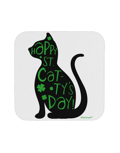 Happy St. Catty's Day - St. Patrick's Day Cat Coaster by TooLoud-Coasters-TooLoud-White-Davson Sales