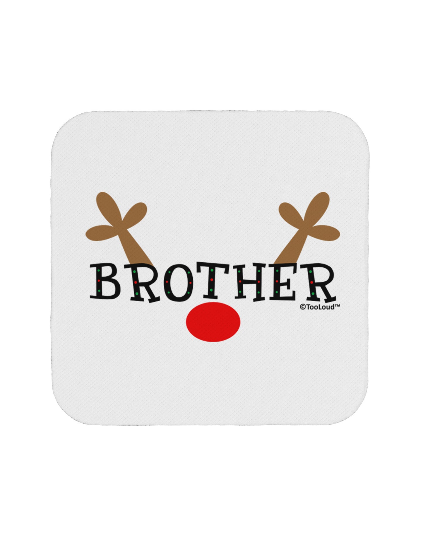 Matching Family Christmas Design - Reindeer - Brother Coaster by TooLoud-Coasters-TooLoud-White-Davson Sales