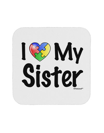 I Heart My Sister - Autism Awareness Coaster by TooLoud-Coasters-TooLoud-White-Davson Sales