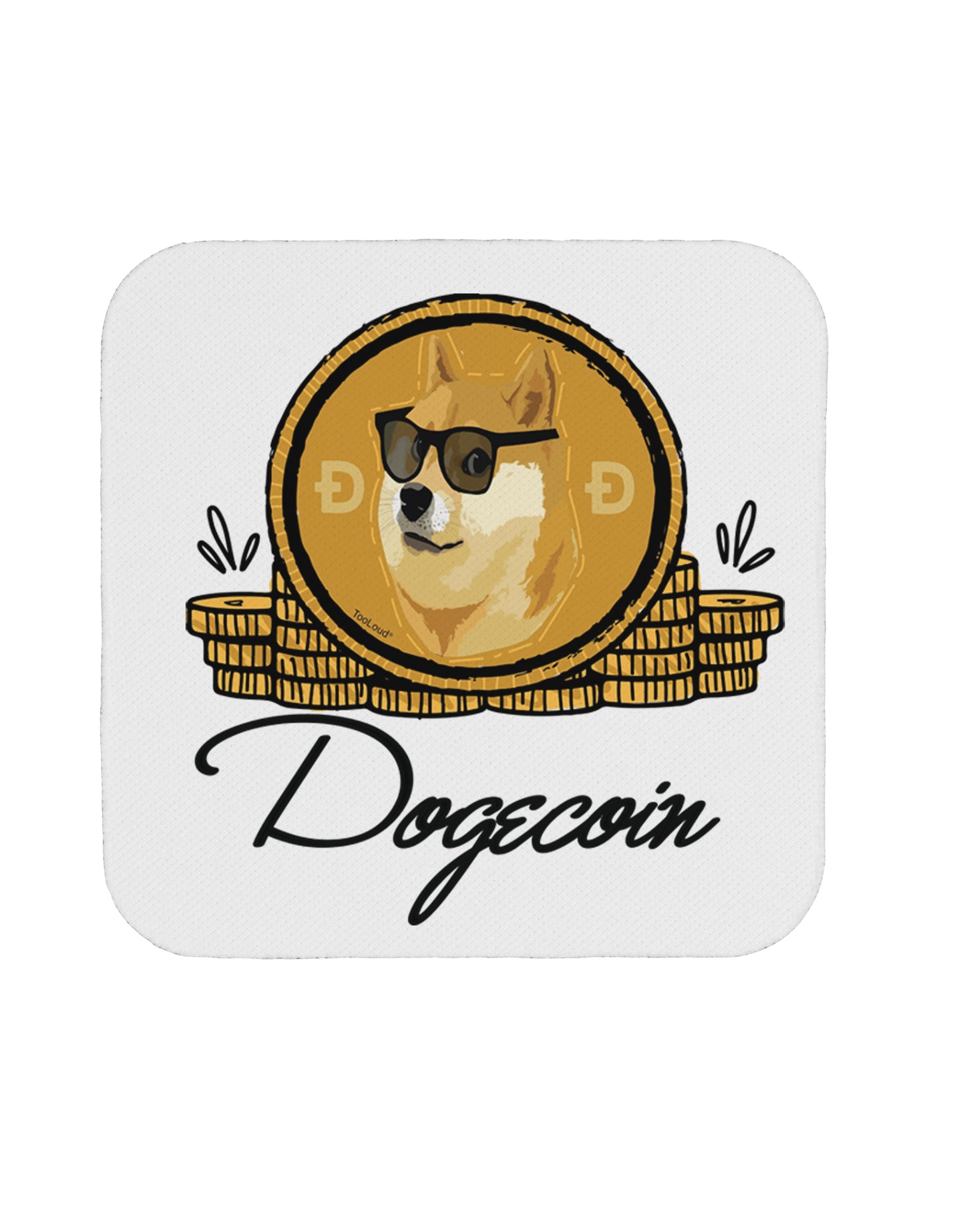 TooLoud Doge Coins Coaster-Coasters-TooLoud-1 Piece-Davson Sales