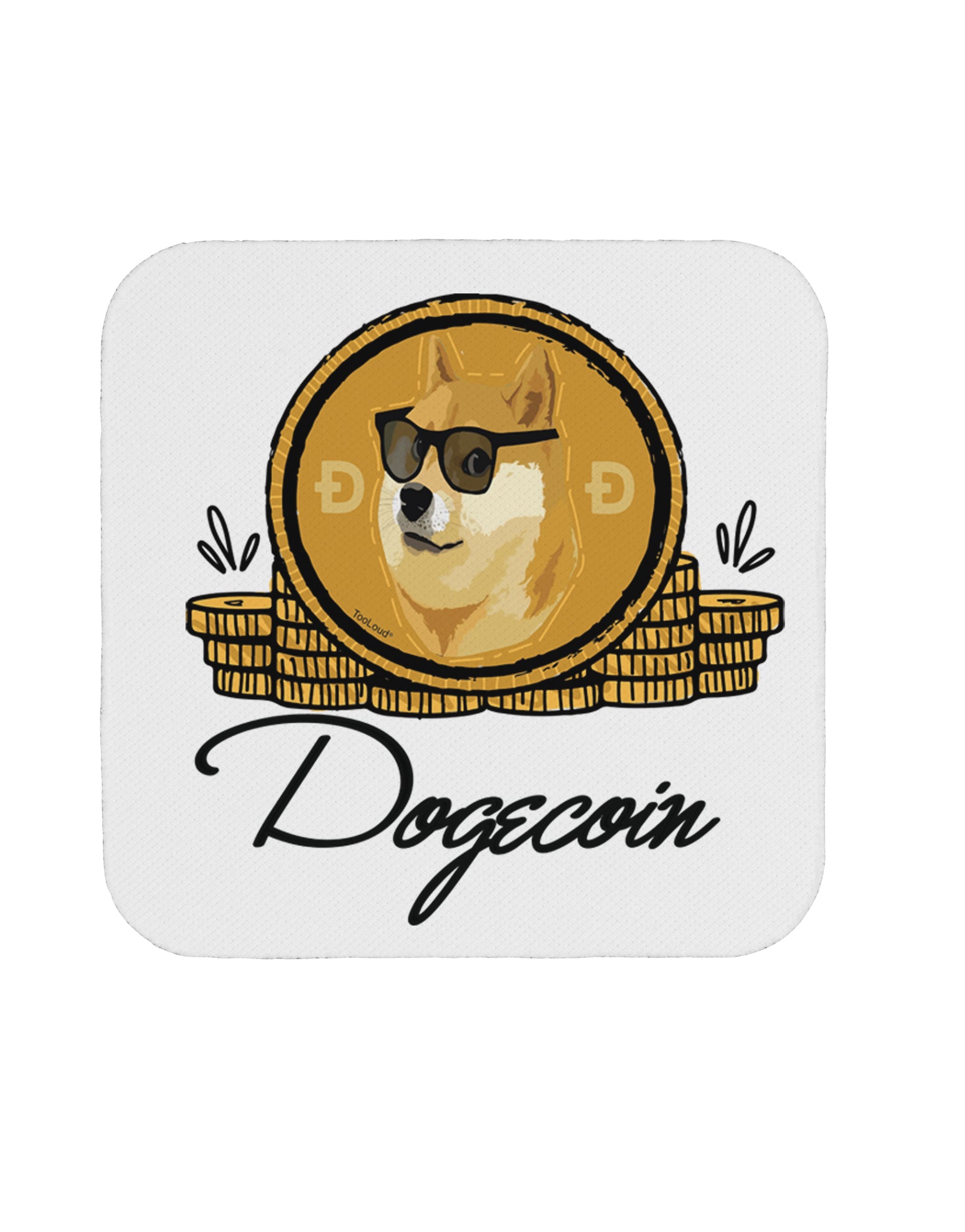 TooLoud Doge Coins Coaster-Coasters-TooLoud-1 Piece-Davson Sales
