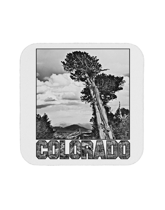 Colorado Landscape Text BW Coaster-Coasters-TooLoud-1 Piece-Davson Sales
