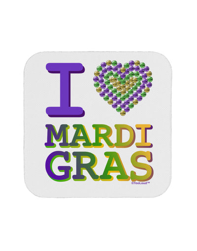 I Love Heart Mardi Gras Coaster-Coasters-TooLoud-White-Davson Sales