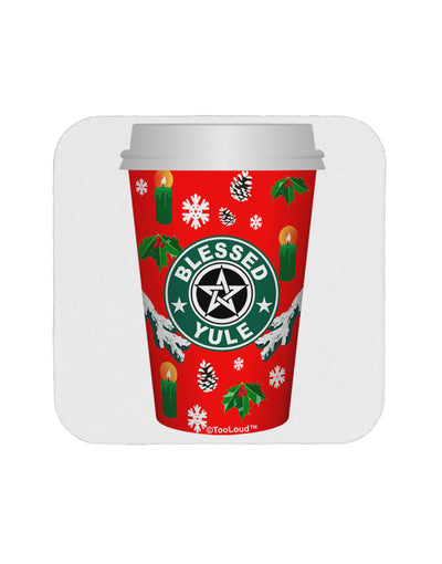 Blessed Yule Red Coffee Cup Coaster by TooLoud-TooLoud-1-Davson Sales