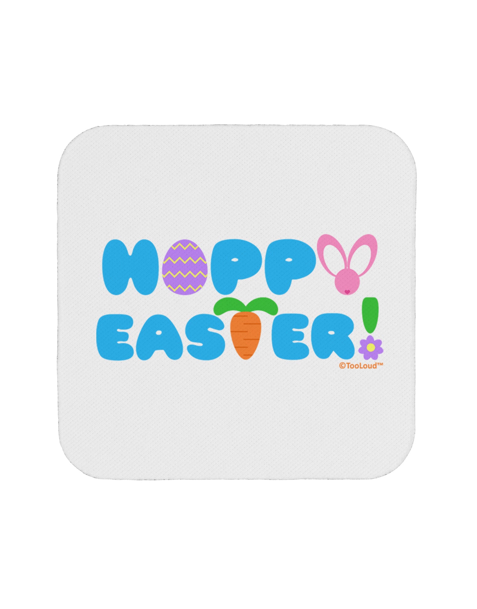 Cute Decorative Hoppy Easter Design Coaster by TooLoud-Coasters-TooLoud-White-Davson Sales