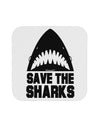 Save The Sharks Coaster-Coasters-TooLoud-White-Davson Sales