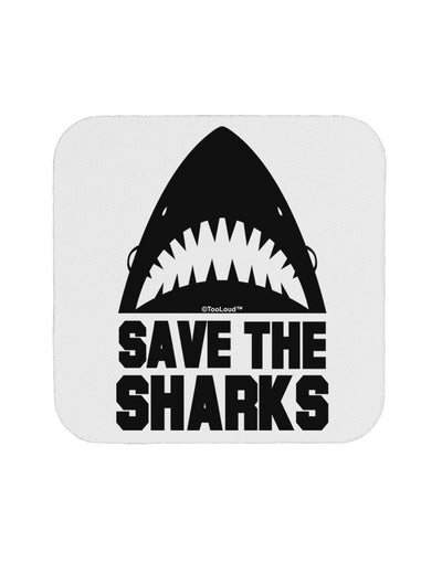 Save The Sharks Coaster-Coasters-TooLoud-White-Davson Sales