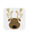 Cute Reindeer Face Christmas Coaster-Coasters-TooLoud-White-Davson Sales