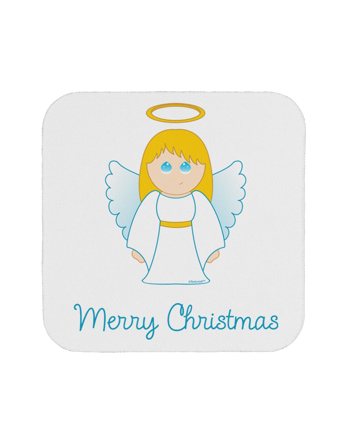 Merry Christmas Cute Angel Girl Coaster-Coasters-TooLoud-White-Davson Sales