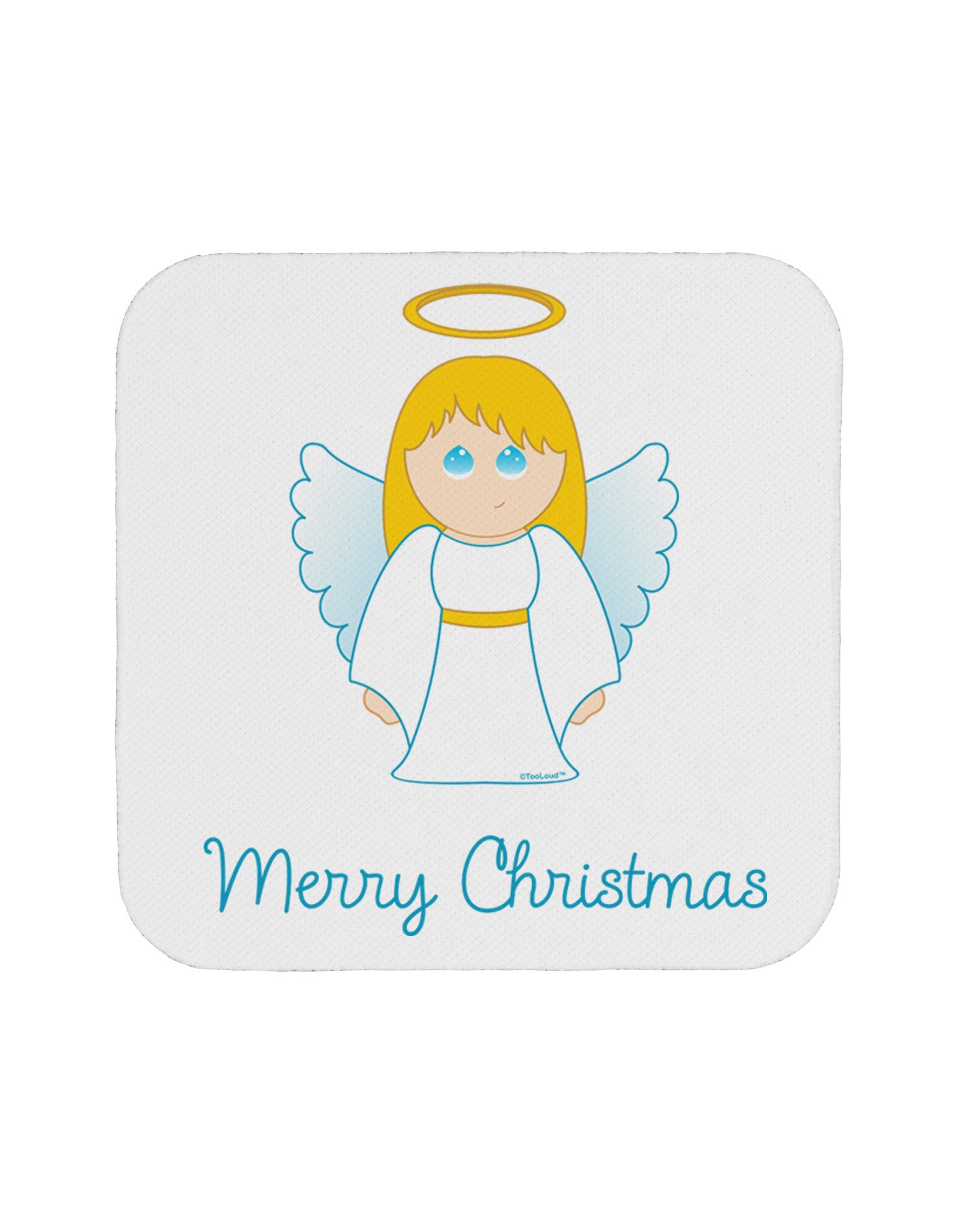 Merry Christmas Cute Angel Girl Coaster-Coasters-TooLoud-White-Davson Sales