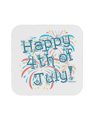 Happy 4th of July - Fireworks Design Coaster-Coasters-TooLoud-White-Davson Sales