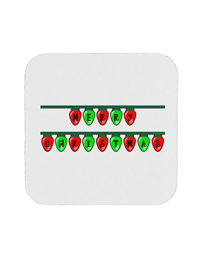 Merry Christmas Lights Red and Green Coaster-Coasters-TooLoud-White-Davson Sales