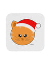 Cute Christmas Cat Santa Hat Coaster-Coasters-TooLoud-White-Davson Sales