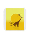 Brontosaurus and Pterodactyl Silhouettes with Sun Coaster by TooLoud-Coasters-TooLoud-White-Davson Sales