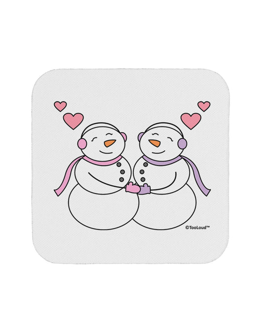 Cute Snowwoman Couple Coaster by TooLoud-Coasters-TooLoud-White-Davson Sales