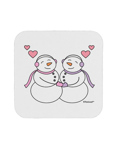 Cute Snowwoman Couple Coaster by TooLoud-Coasters-TooLoud-White-Davson Sales