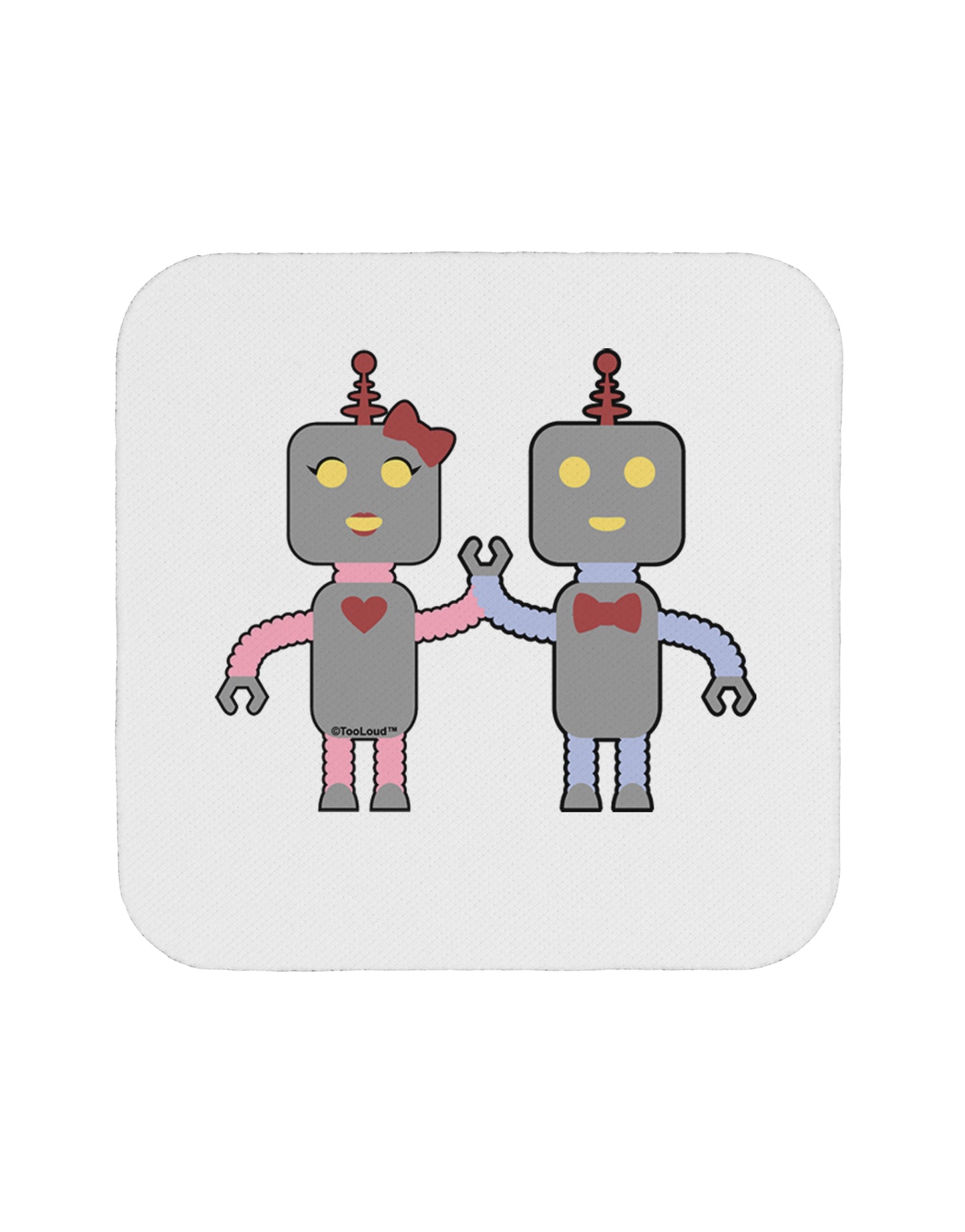 Cute Robot Love Coaster by TooLoud-Coasters-TooLoud-1-Davson Sales