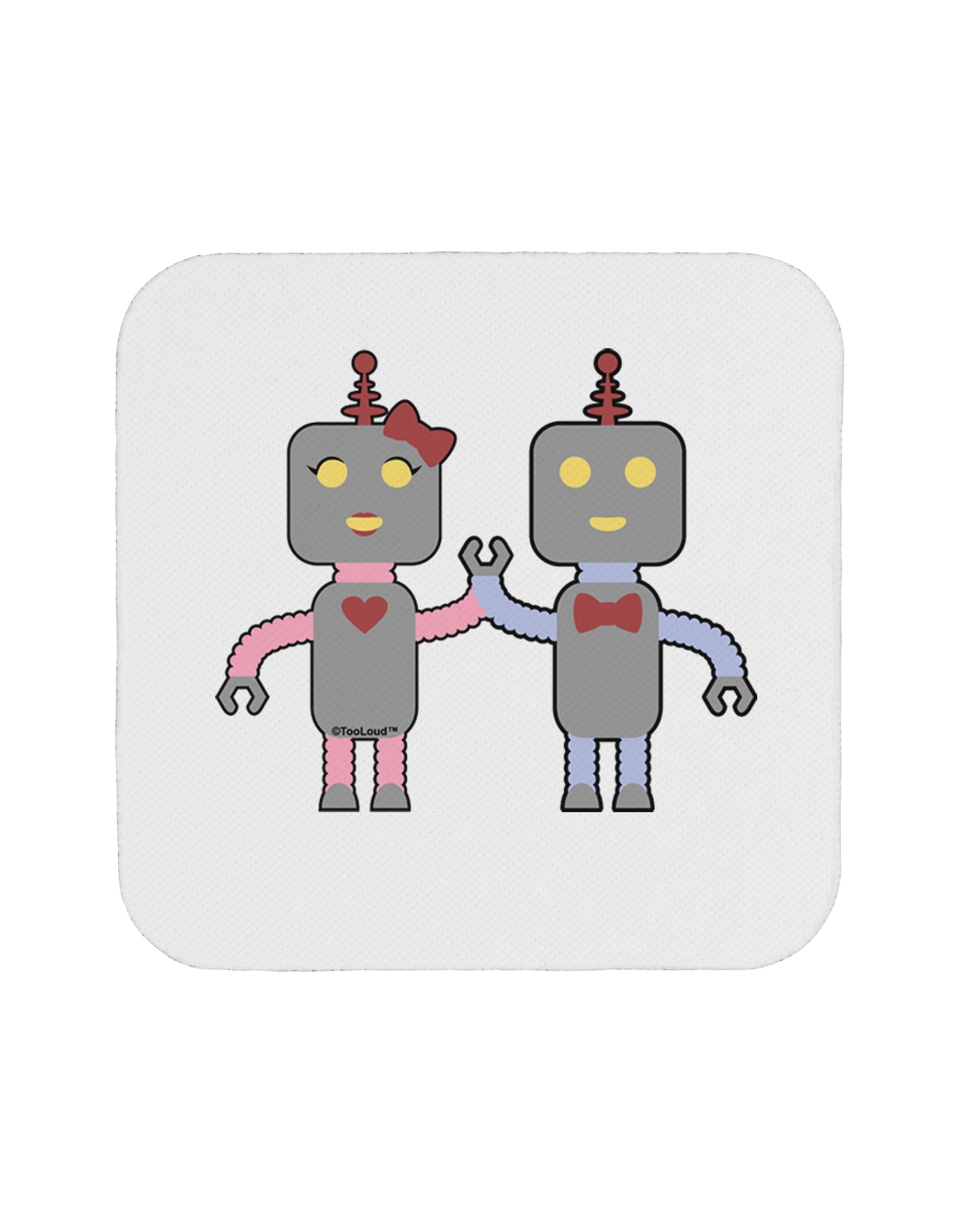 Cute Robot Love Coaster by TooLoud-Coasters-TooLoud-1-Davson Sales