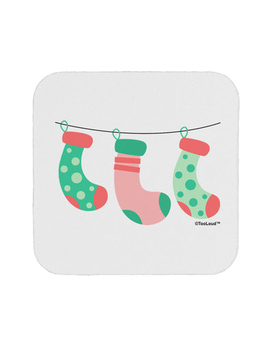 Cute Hanging Christmas Stockings Coaster by TooLoud-Coasters-TooLoud-White-Davson Sales